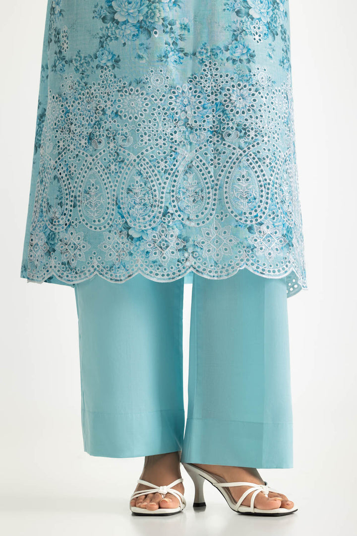 Lawn Printed Sky Blue Stitched Suit - Gul Ahmed