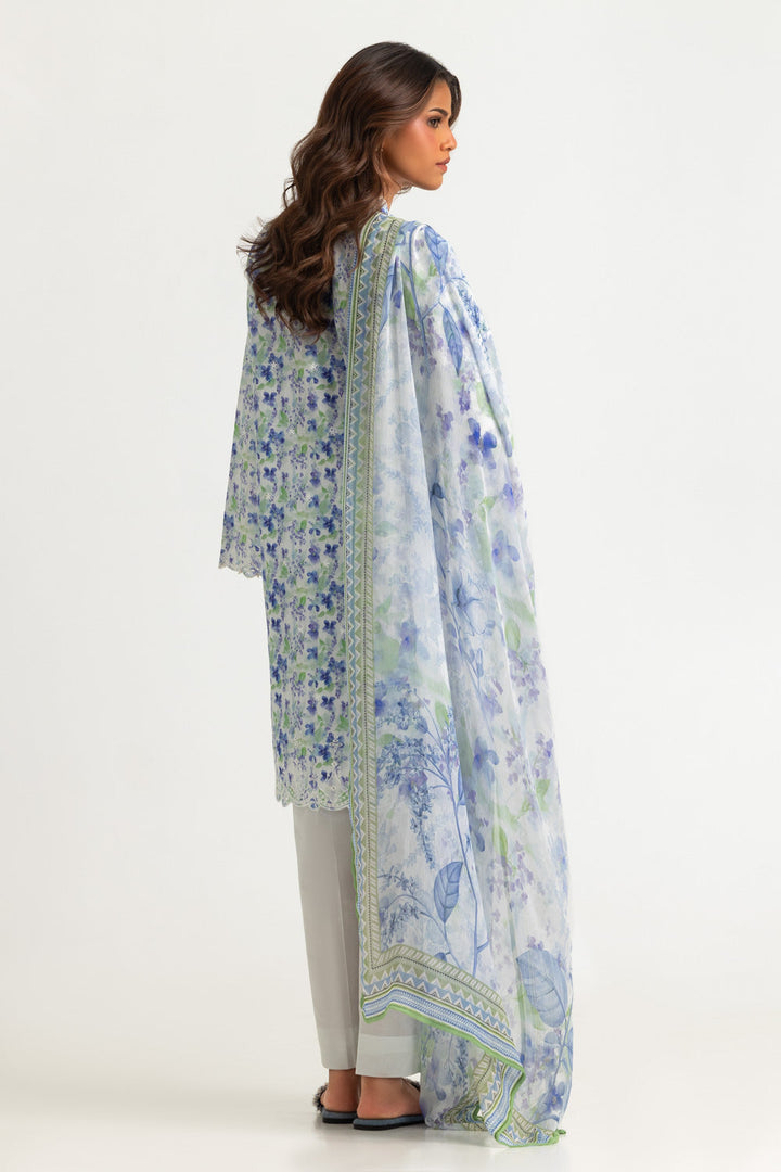 Lawn Printed Light Blue Stitched Suit - Gul Ahmed