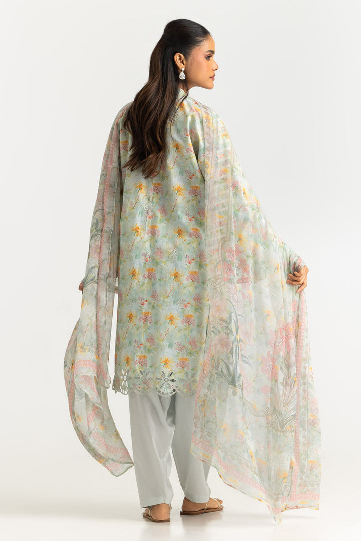 Lawn Printed Mint Green Stitched Suit - Gul Ahmed