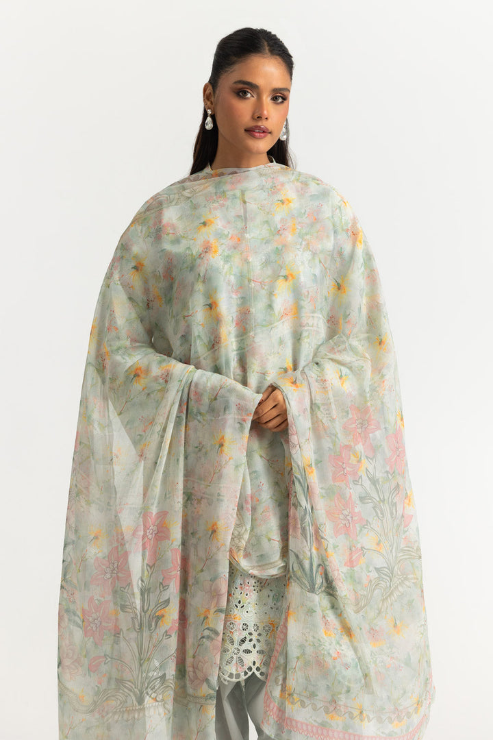 Lawn Printed Mint Green Stitched Suit - Gul Ahmed