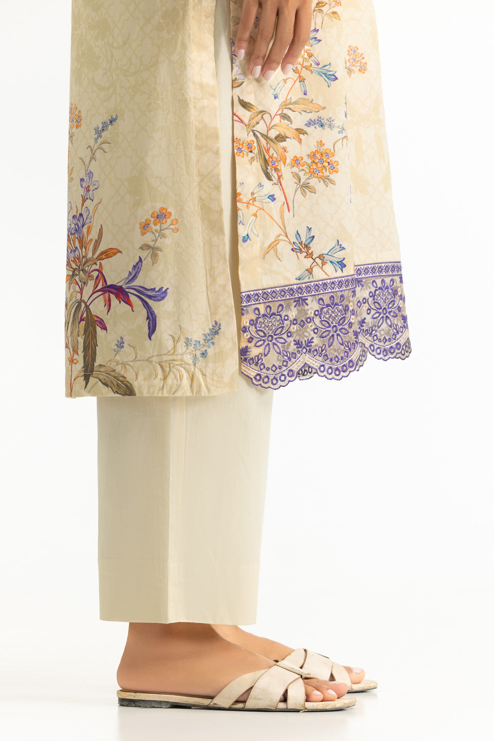 Lawn Printed Cream Stitched Suit - Gul Ahmed