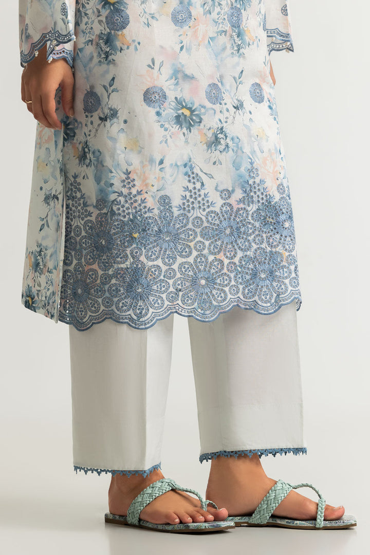 Lawn Printed Off White Stitched Suit - Gul Ahmed