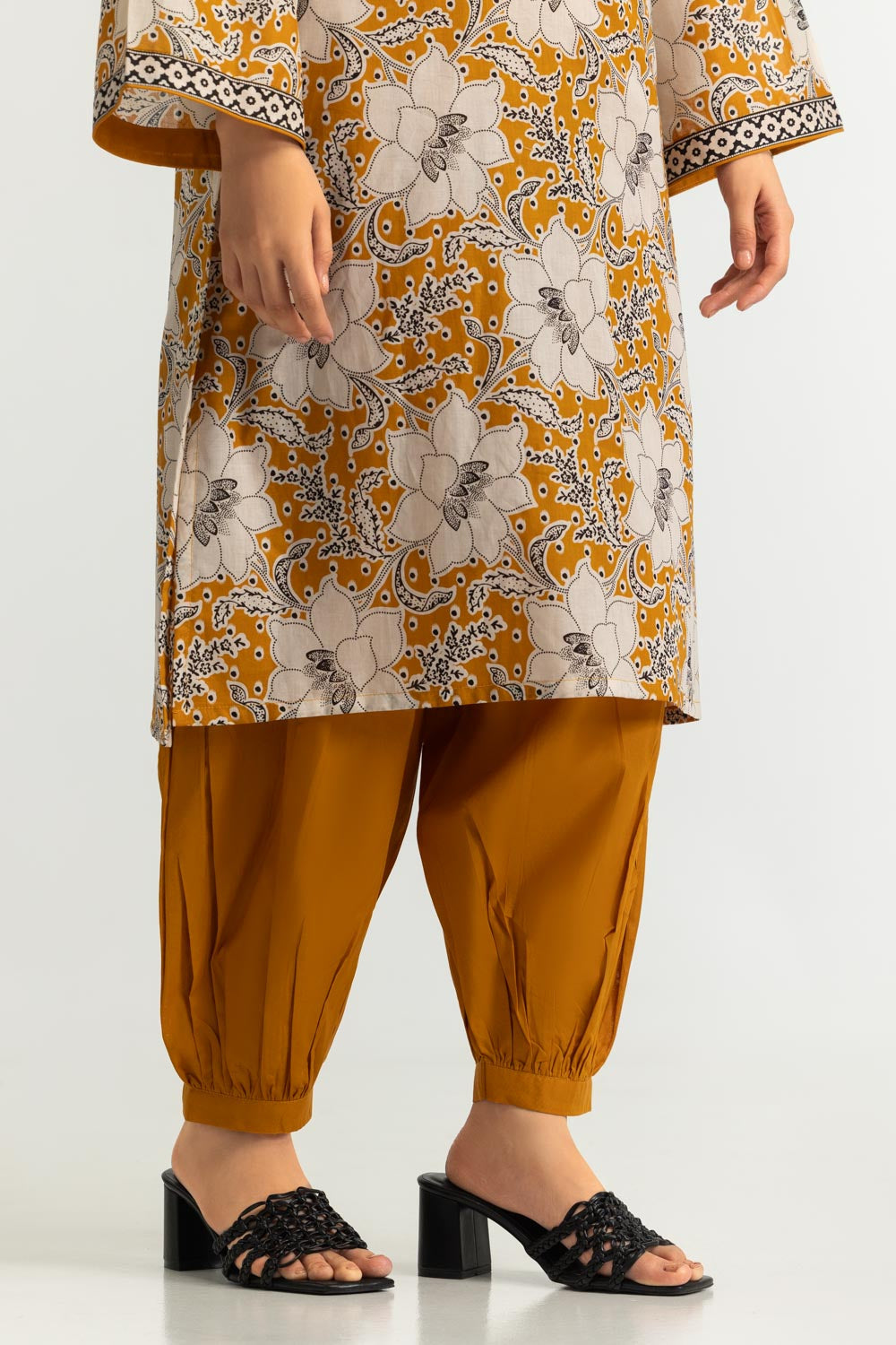 Lawn Printed Mustard Stitched Suit - Gul Ahmed