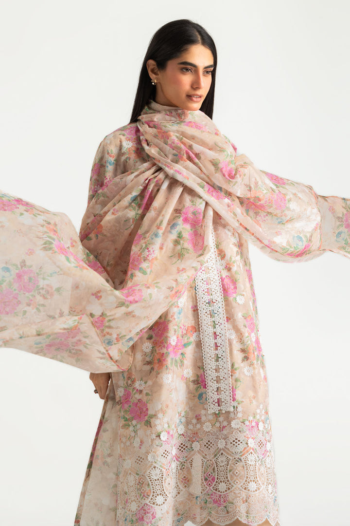 Lawn Printed Peach Stitched Suit - Gul Ahmed