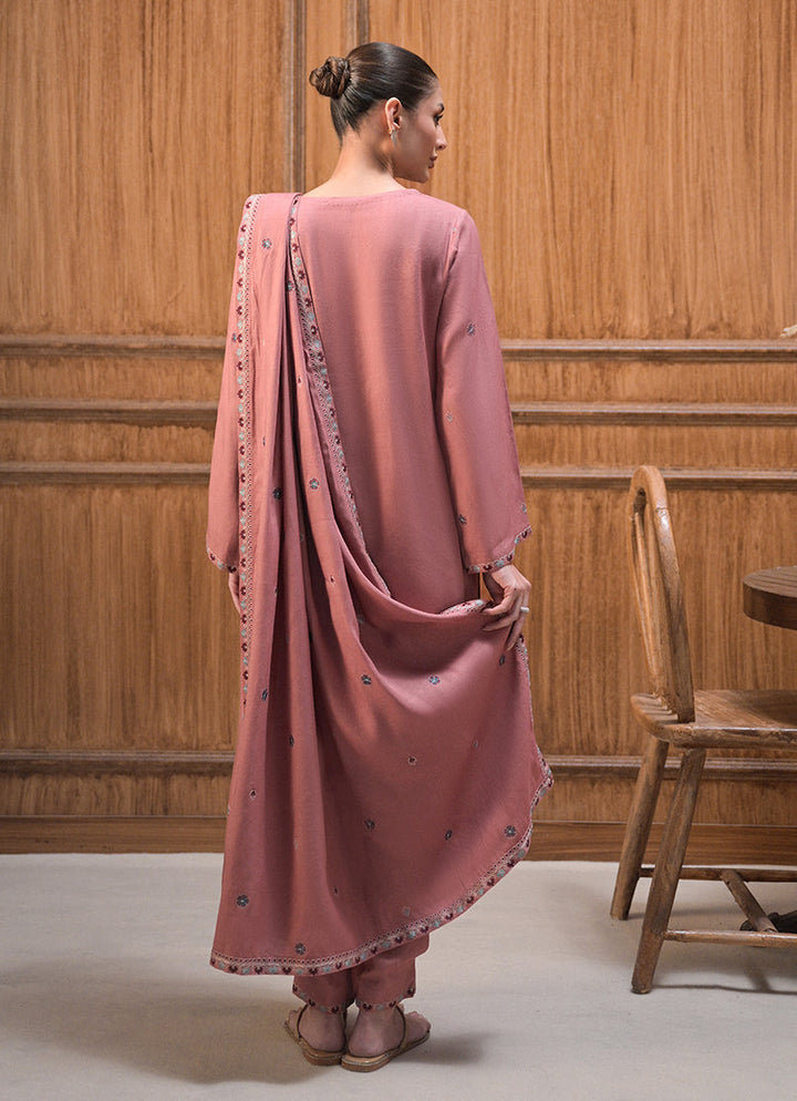Twill Viscose Pink Stitched Suit - Image