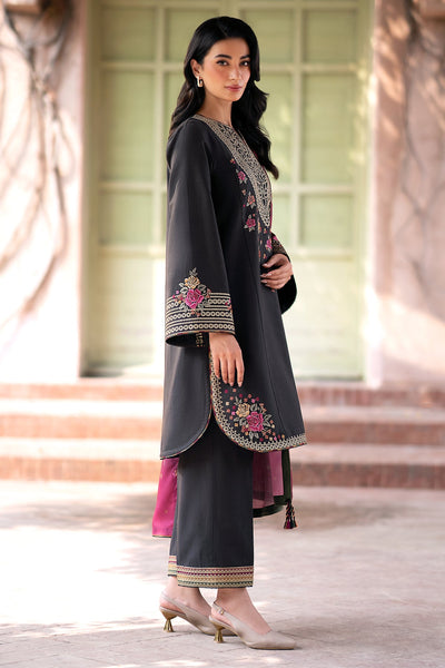 Embroidered Khaddar Dark Brown Stitched Suit - Jazmin