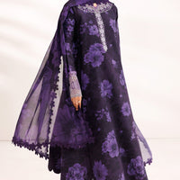 Violet Breeze - Farasha Printed Essentials Stitched