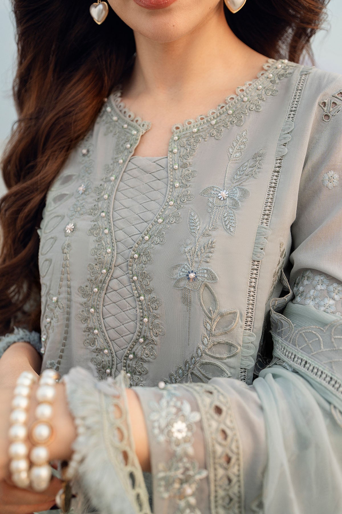 Design 2 - Nureh Khuwab Embroidered Stitched Collection