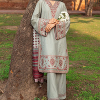 Embroidered Premium Viscose Light Green Stitched Suit - Jazmin