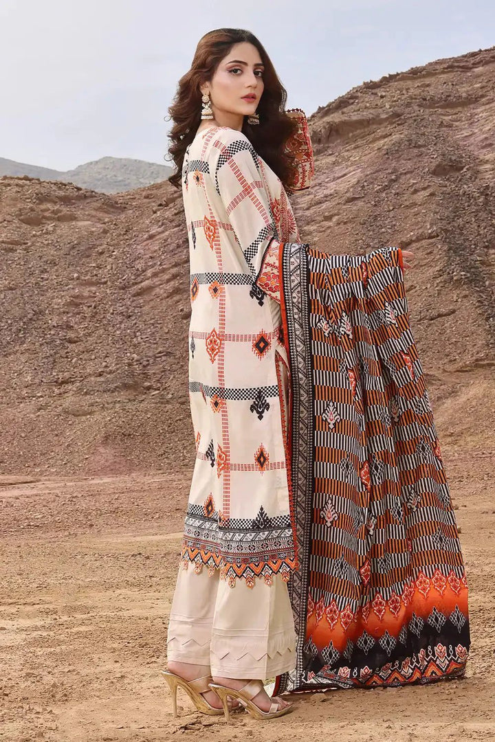 Khaddar Soft Amber Stitched Suit - Khas
