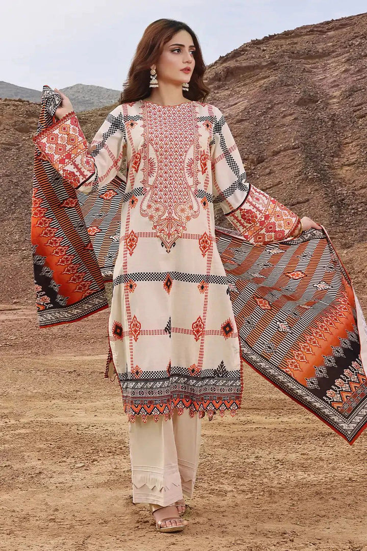 Khaddar Soft Amber Stitched Suit - Khas