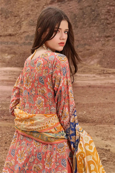 Khaddar Dark Peach Stitched Suit - Khas