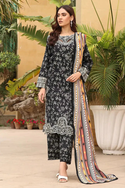 Khaddar Black Stitched Suit - Khas