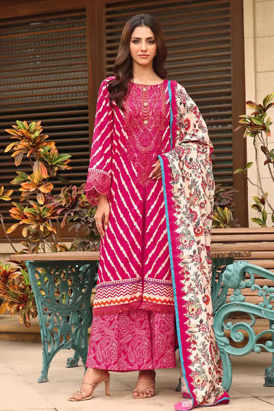 Khaddar Magenta Stitched Suit - Khas