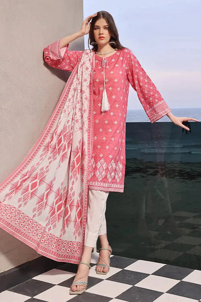 Khaddar Coral Pink Stitched Suit - Khas