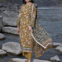 Printed Lawn Copper Stitched Suit - Khas