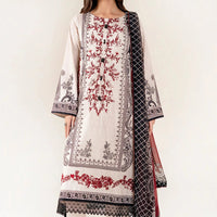 Embroidered Lawn Quill Grey Stitched Suit - Khas