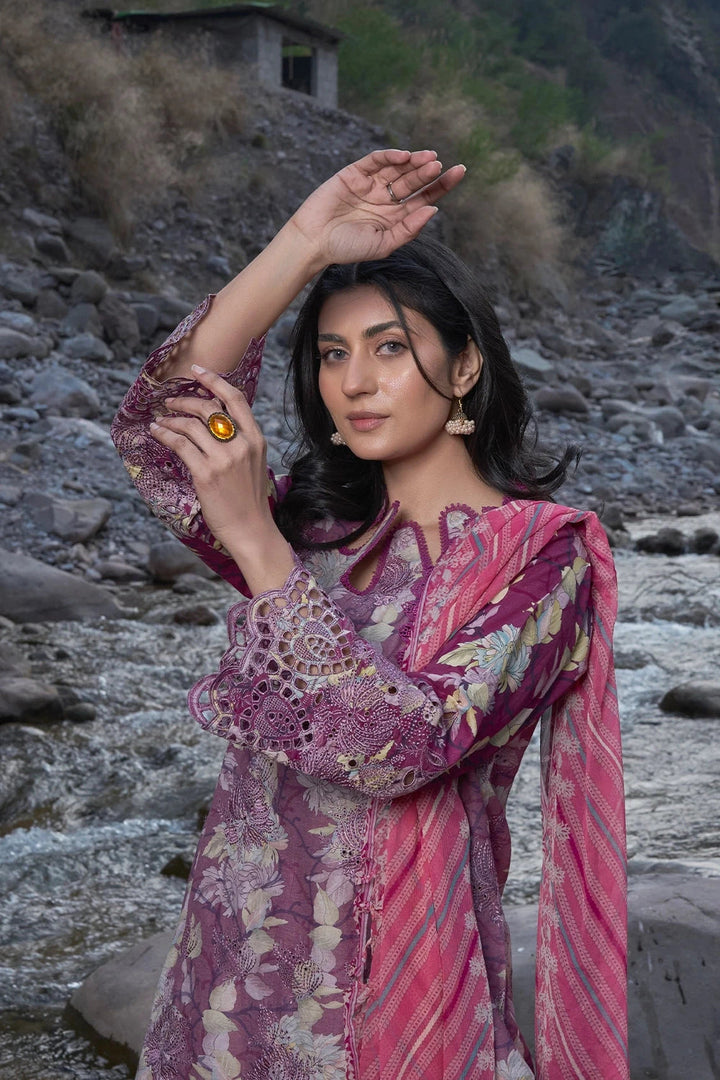 Embroidered Lawn Pink Stitched Suit - Khas