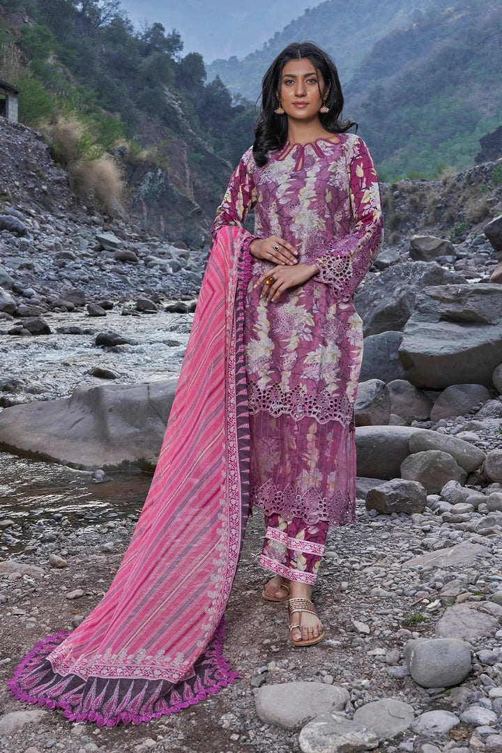 Embroidered Lawn Pink Stitched Suit - Khas