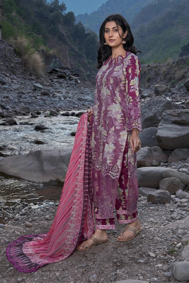 Embroidered Lawn Pink Stitched Suit - Khas