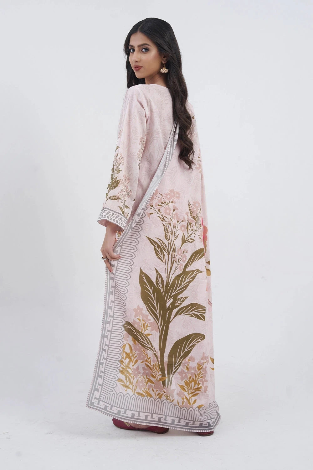 Printed Lawn Pink Stitched Suit - Khas