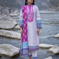 Printed Lawn Rose Stitched Suit - Khas