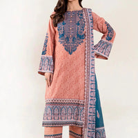 Embroidered Lawn Sand Stitched Suit - Khas