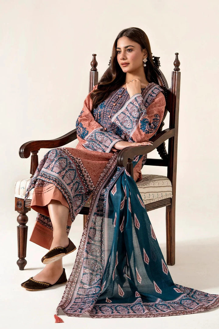 Embroidered Lawn Sand Stitched Suit - Khas