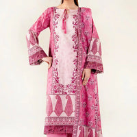 Embroidered Lawn Pink Stitched Suit - Khas