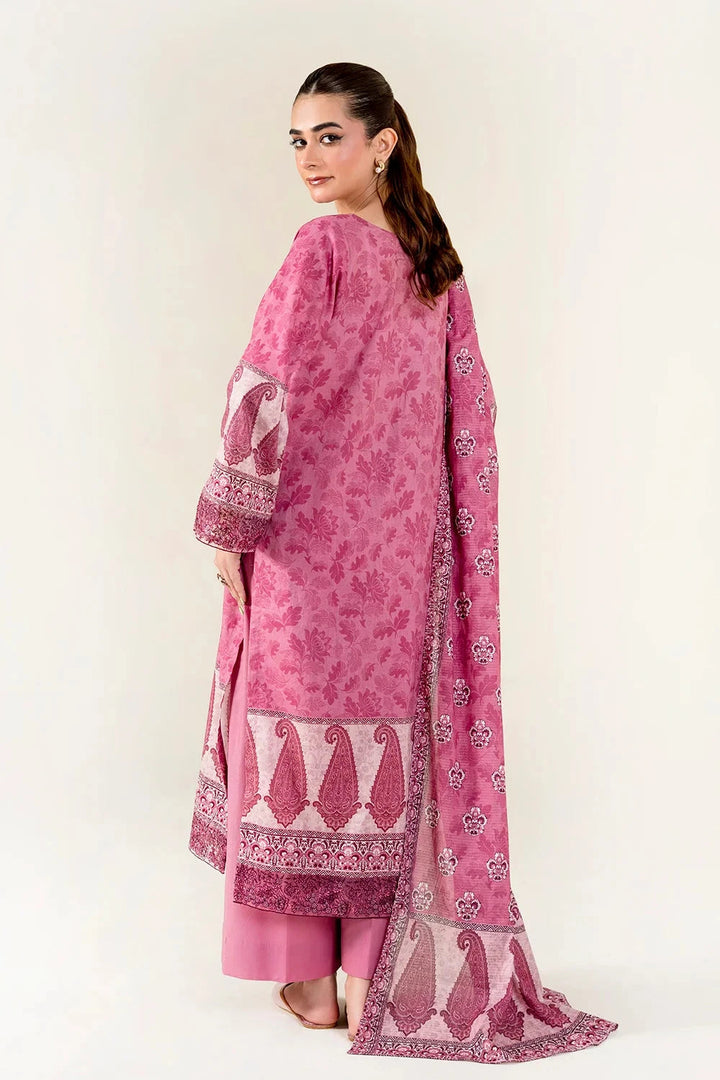 Embroidered Lawn Pink Stitched Suit - Khas