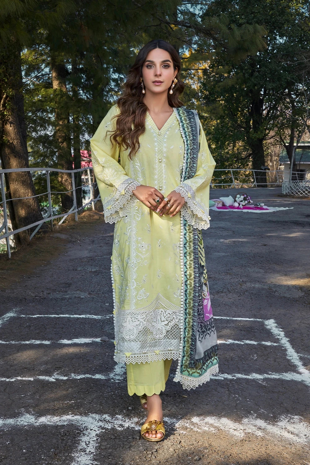 Printed Lawn Yellow Stitched Suit - Khas