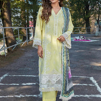 Printed Lawn Yellow Stitched Suit - Khas
