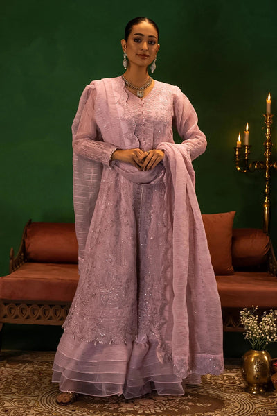 Embroidered Fancy Organza Lilac Stitched Suit - Meherbano by Khas