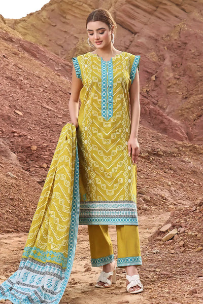 Linen Lemon Stitched Suit - Khas