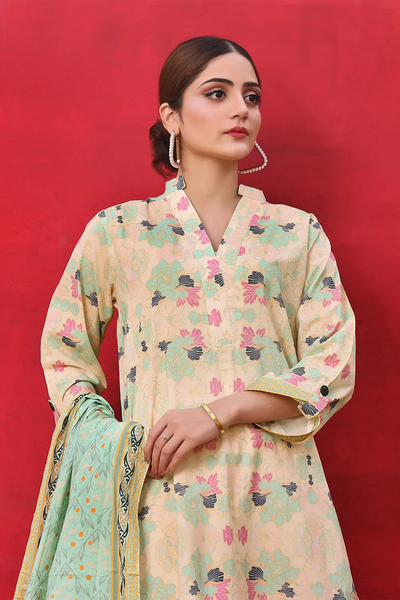 Linen Light Pink Stitched Suit - Khas