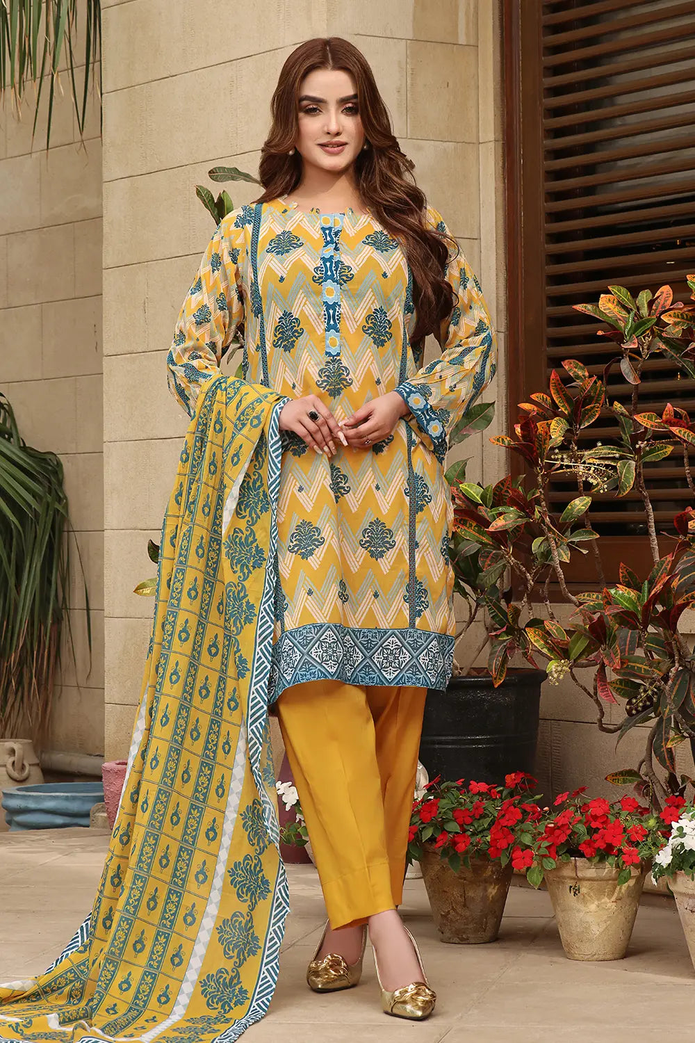 Linen Yellow Stitched Suit - Khas