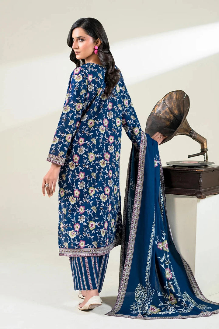 Printed Lawn Blue Stitched Suit - Khas