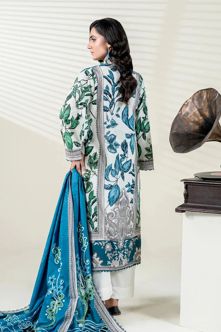 Printed Lawn Ash White Stitched Suit - Khas