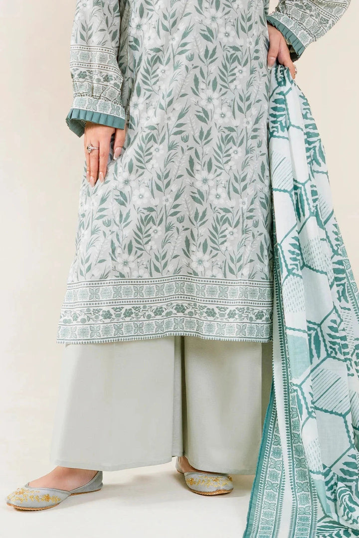 Printed Lawn Grey Stitched Suit - Khas