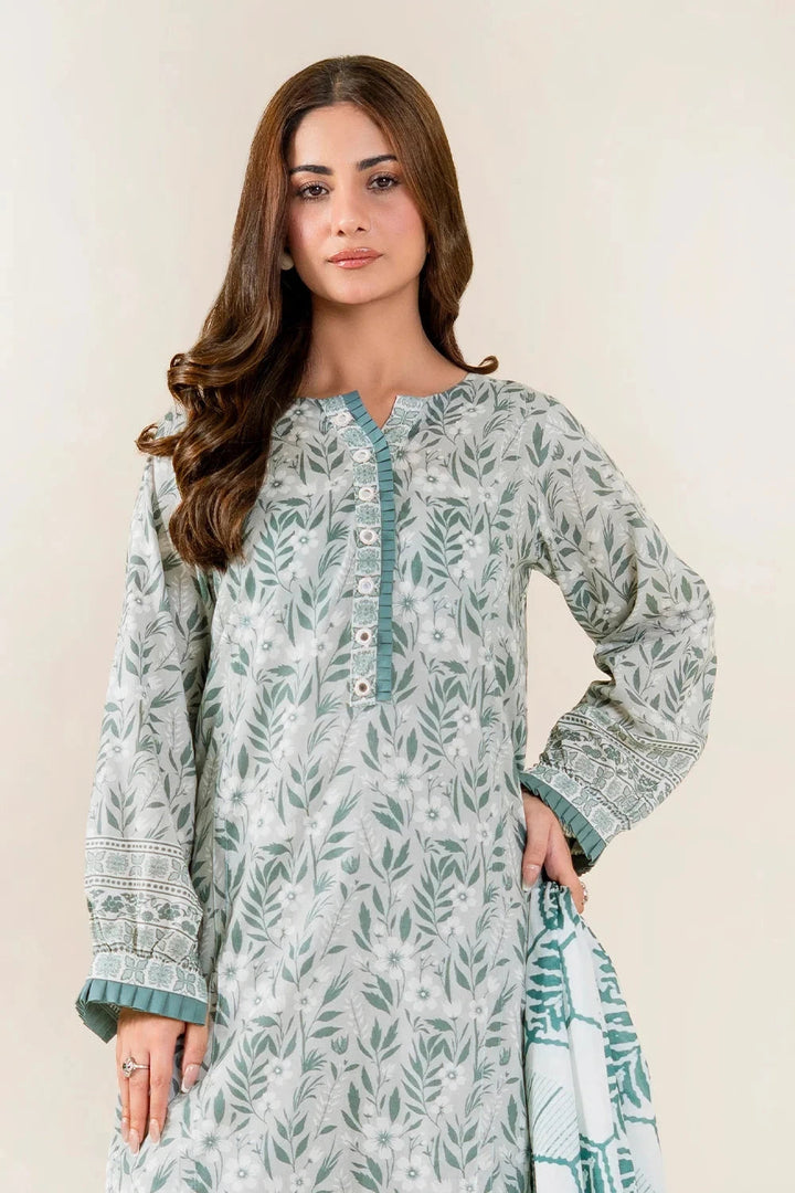 Printed Lawn Grey Stitched Suit - Khas