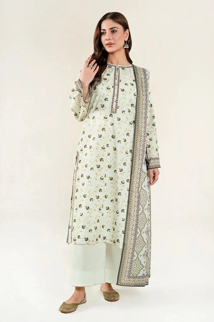 Printed Lawn Light Green Stitched Suit - Khas