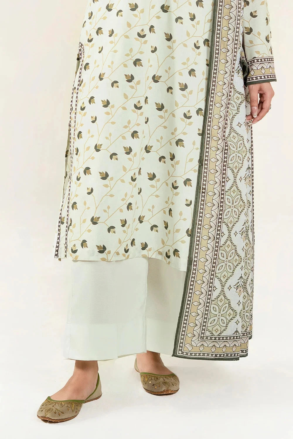 Printed Lawn Light Green Stitched Suit - Khas