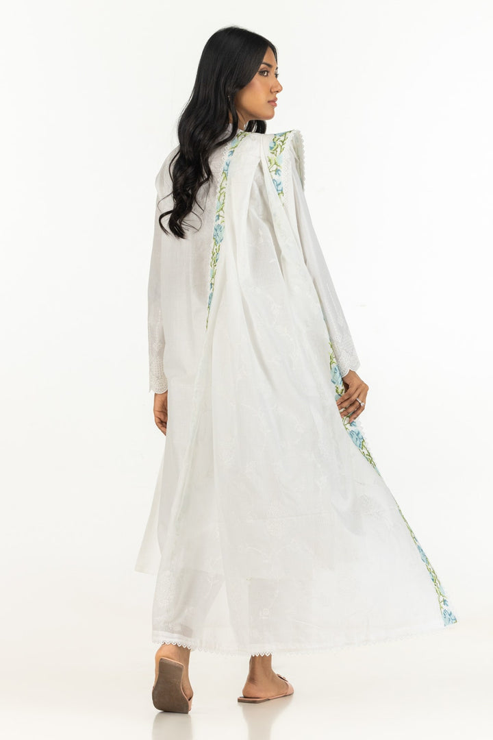 Lawn Embroidered White Stitched Suit - Gul Ahmed