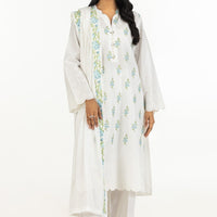 Lawn Embroidered White Stitched Suit - Gul Ahmed