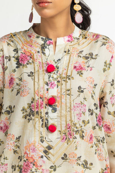 Lawn Printed Cream Stitched Suit - Gul Ahmed