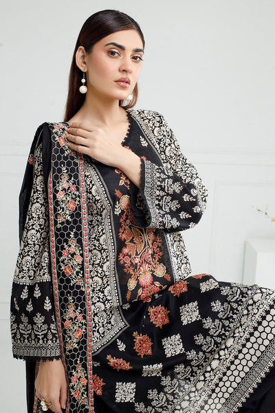 Lawn Printed Black Stitched Suit - Gul Ahmed