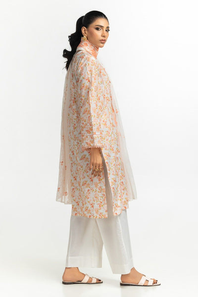 Lawn Printed Off White Stitched Suit - Gul Ahmed