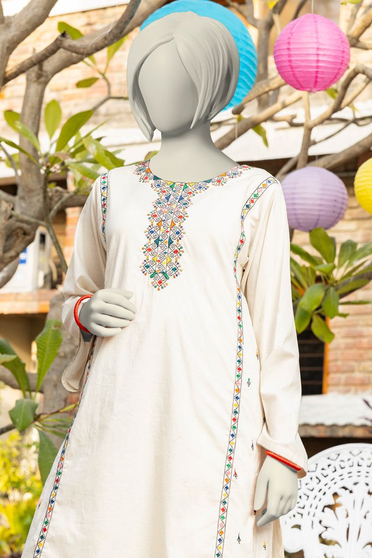 Lawn White Kurti - J. Junaid Jamshed