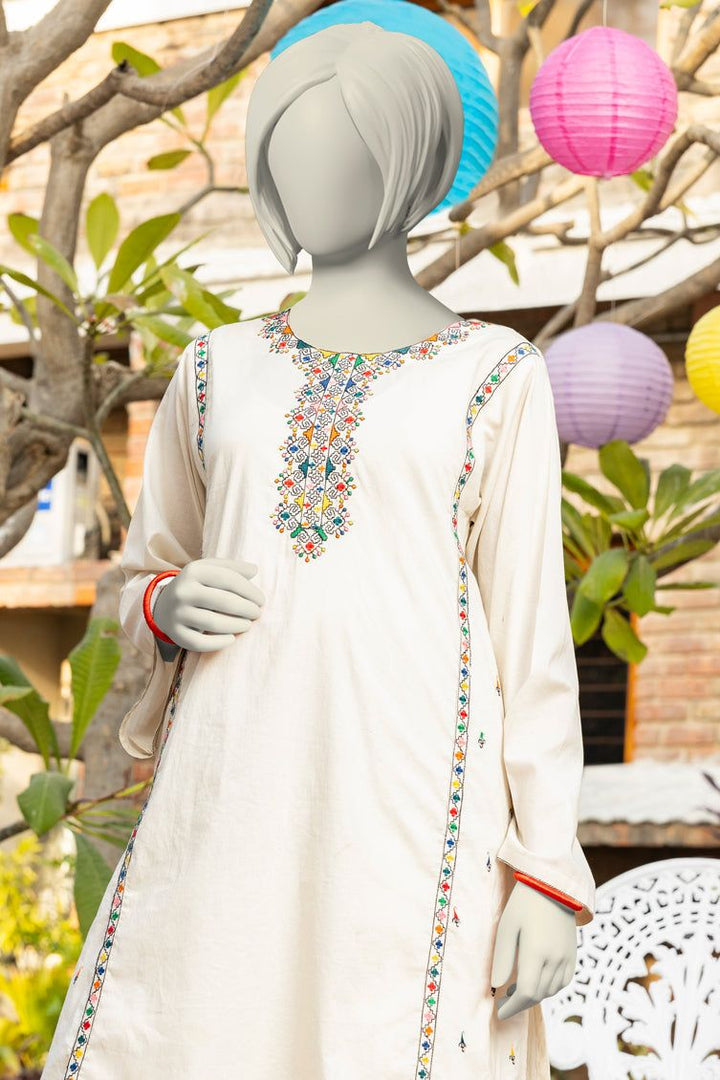 Lawn White Kurti - J. Junaid Jamshed