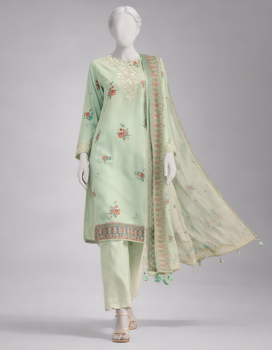 Lawn Multicolor Unstitched Suit - J. Junaid Jamshed